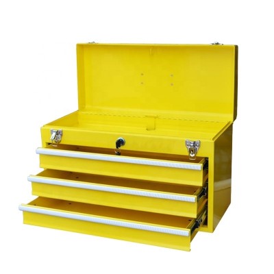 Color can be customized portable three drawer tool box buckle lock and key lock