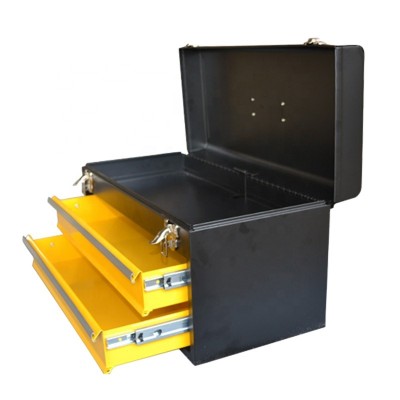 2 drawer portable metal tool box can be locked