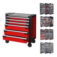 33 Inch Large Capacity Removable Trolley Tool Cabinet Combination with Hand Tool Sets