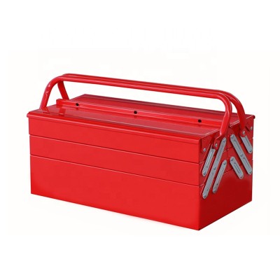 Portable metal three-layer five-trays toolbox tools storage