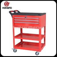 Red and Black Mobile Metal Tool Chest and Tool Cart