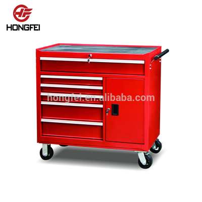 42 Inch Hongfei Large Drawer Roller Metal Combo Tool Chest With Wooden Top