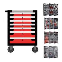 Workshop Storage Stainless Steel Top Cover Trolley Tool Cabinet with Tool Sets